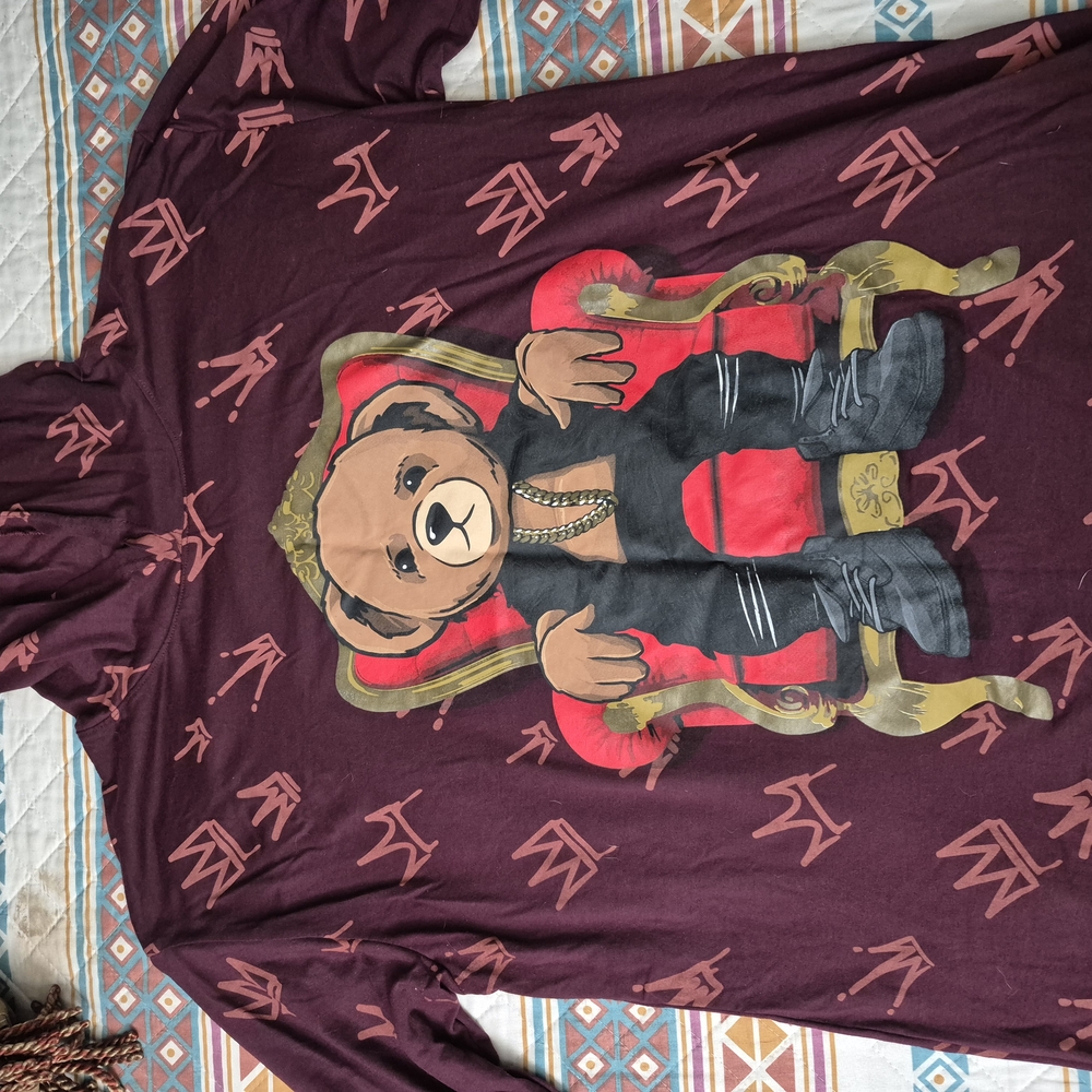 Kids Graphic Hoodie with Bear Design